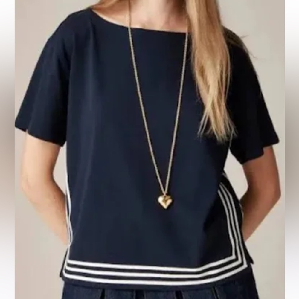 Mariner cloth boatneck t shirt with contrast trim NWT
